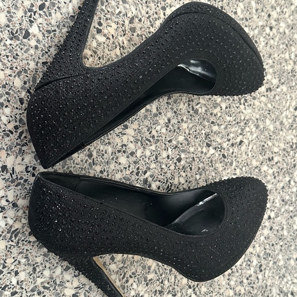 Sparkle black high heels black size 7 truffle used occasion wedding occasion - Picture 6 of 16